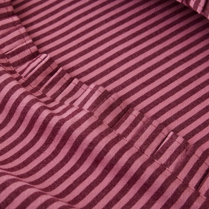 Pleated Burgundy Stripe Sheet Set