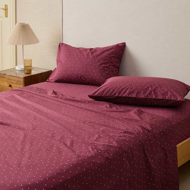 Polka Dot Berry Printed Sheet Set