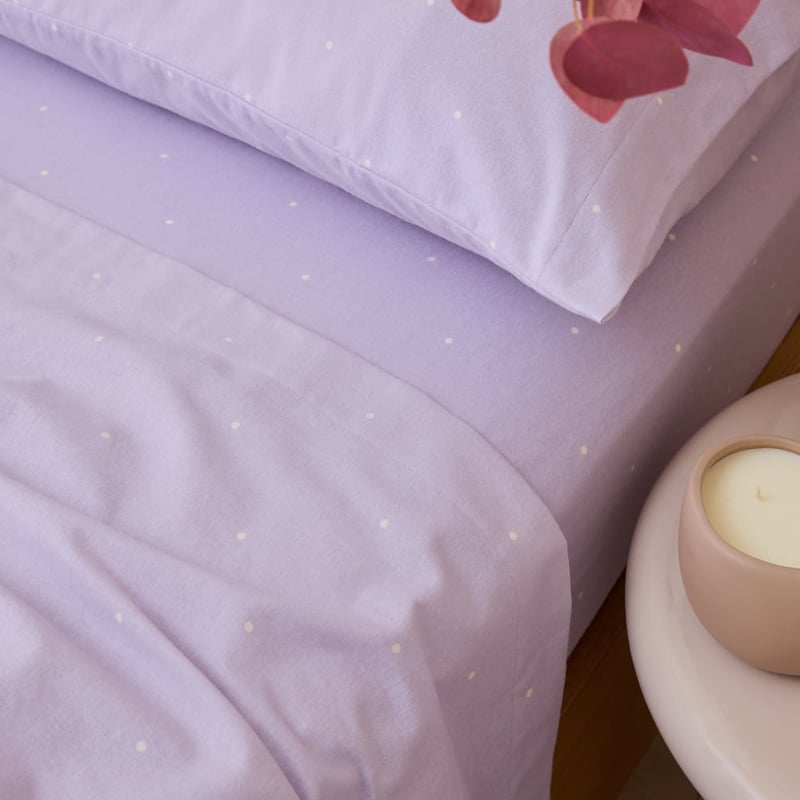 Mini Dot Lilac Flannel Sheet Separates 