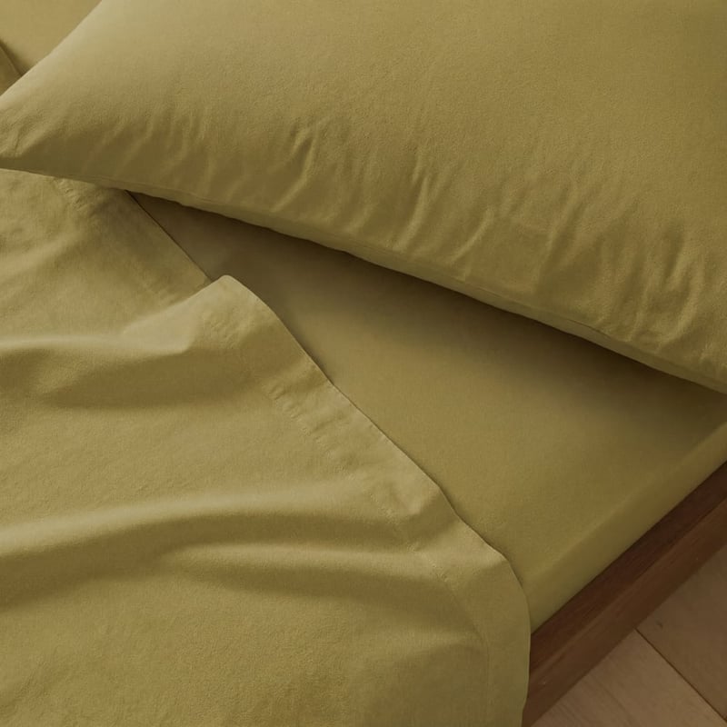 Stonewashed Cotton Olive Sheet Separates