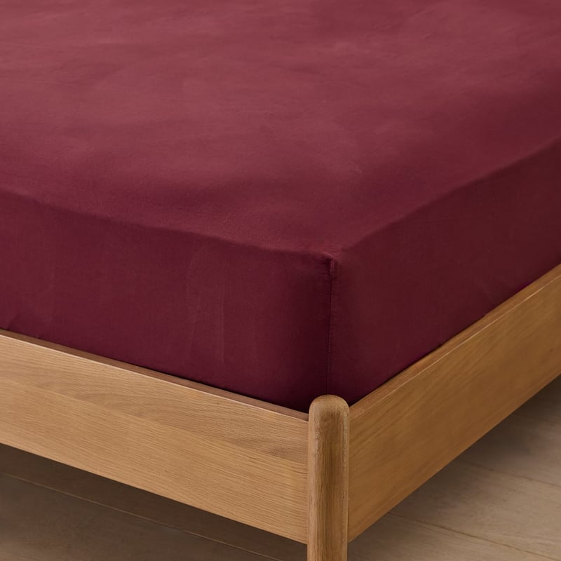 Stonewashed Cotton Burgundy Sheet Separates