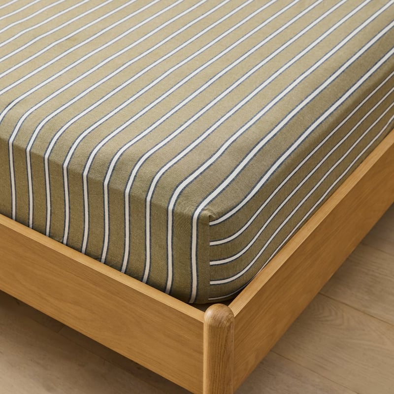 Yarn Dyed Olive Avery Stripe Sheet Set