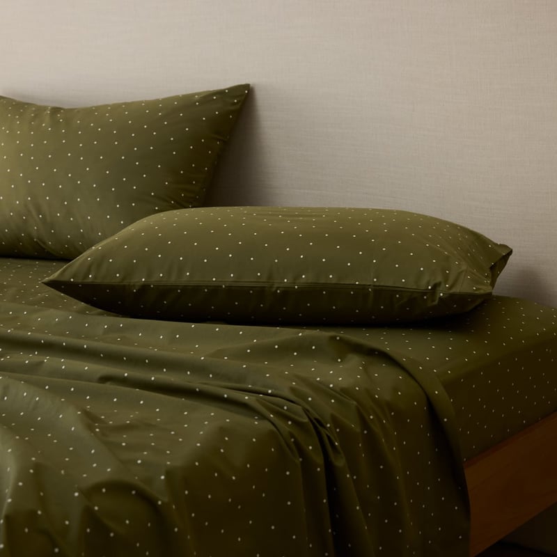 Olive Polka Dots Sheet Set