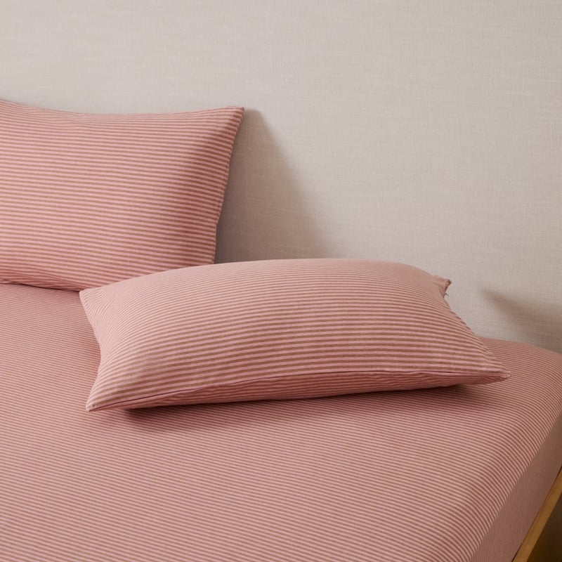 Ultra Soft Jersey Rose & Cedar Stripe Sheet Separates