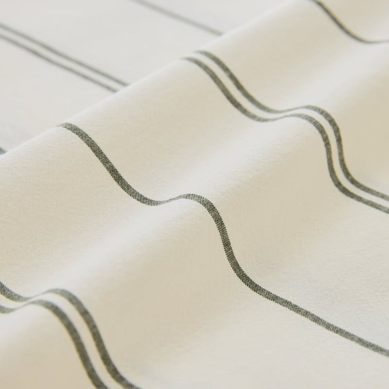 Stonewashed Cotton Basil & Coconut Pencil Stripe Sheet Separates 