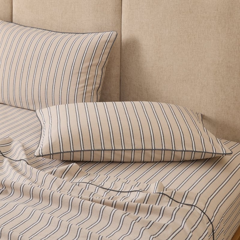 Yarn Dyed Natural Avery Stripe Sheet Set