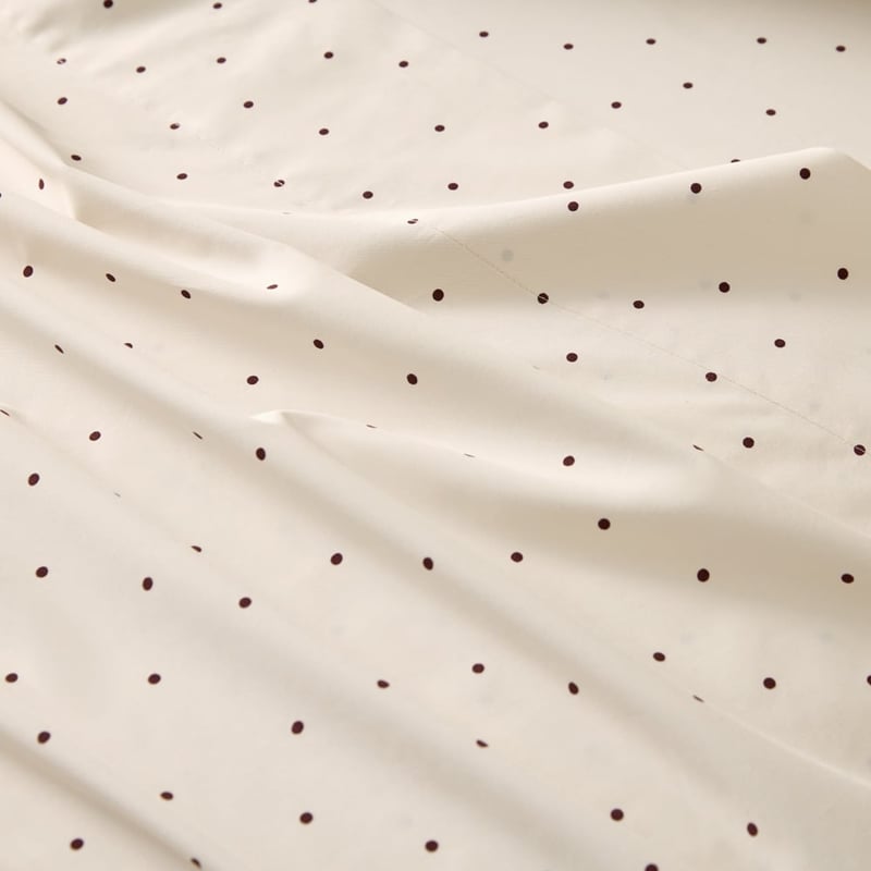 Polka Dots Coconut & Chocolate Printed Sheet Set