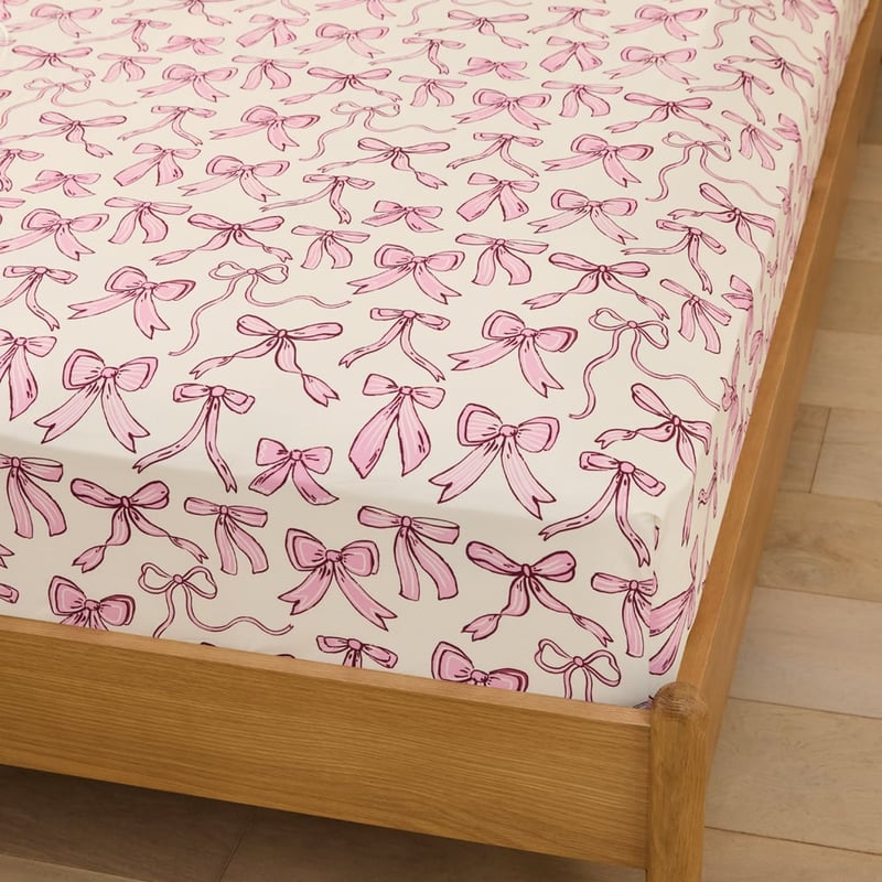 Isabelle White Bow Printed Sheet Set