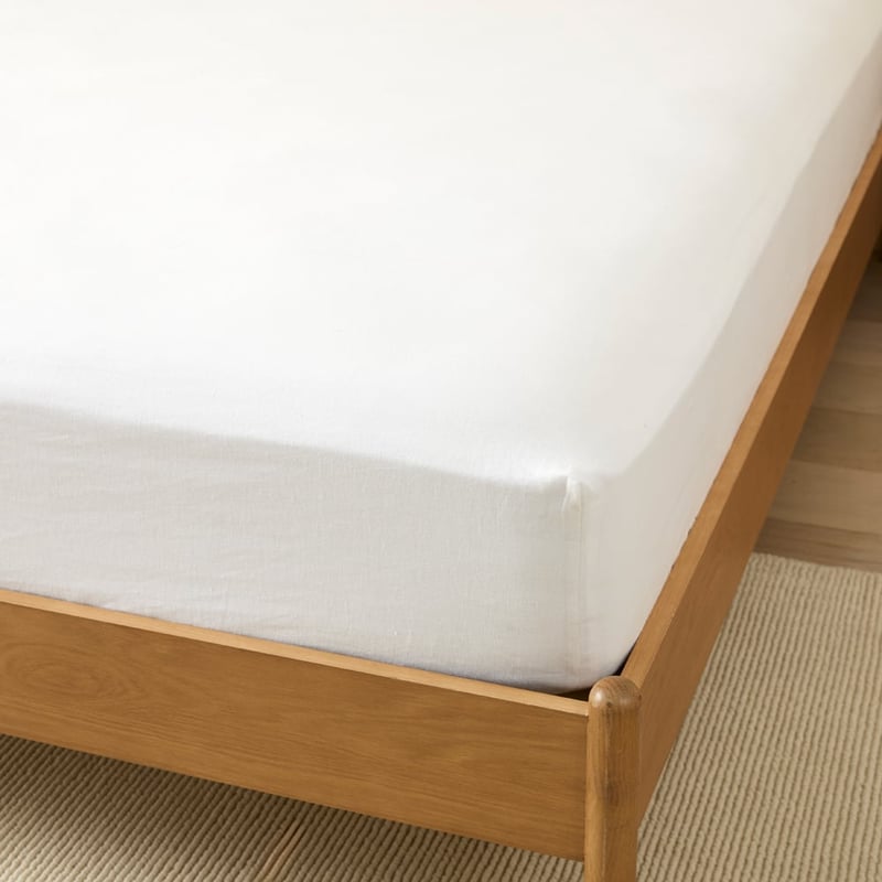 Vintage Washed Linen White & Denim Piped Sheet Separates