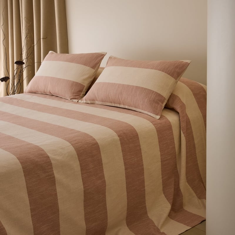 Carter Pecan Stripe Bedcover Separates