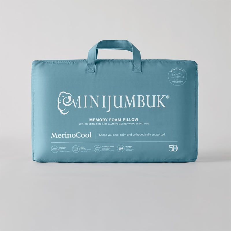MerinoCool Memory Foam Medium Profile Pillow