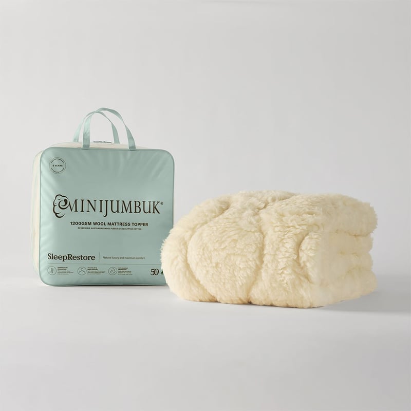 SleepRestore Wool Fleece Mattress Topper 