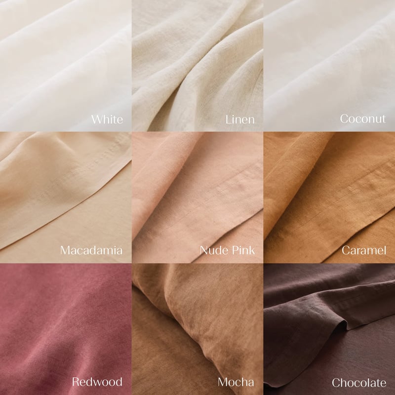 Vintage Washed Linen Caramel Pillowcases