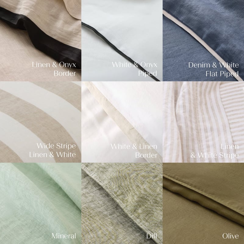 Vintage Washed Linen Linen & Onyx Border Bolster Pillowcase