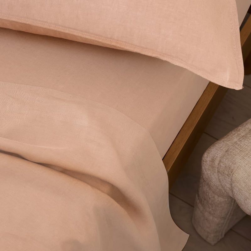 Vintage Washed Linen Nude Pink Sheet Separates