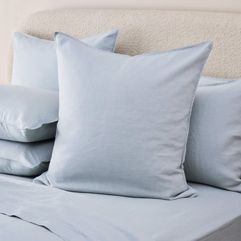Vintage Washed Linen Dusty Blue Pillowcases