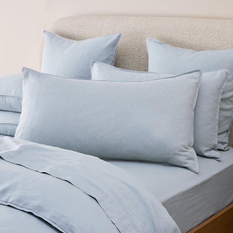 Vintage Washed Linen Dusty Blue Pillowcases