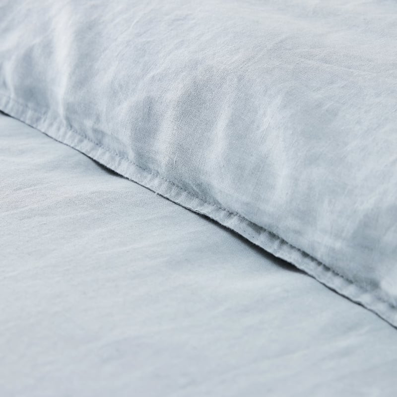 Vintage Washed Linen Dusty Blue Quilt Cover Separates