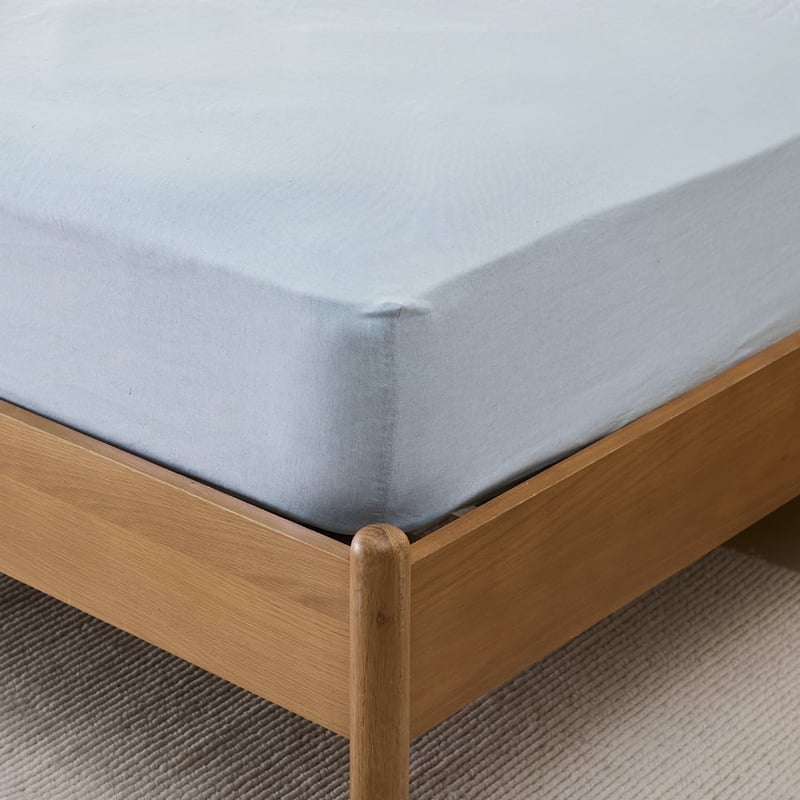 Vintage Washed Linen Dusty Blue Sheet Separates