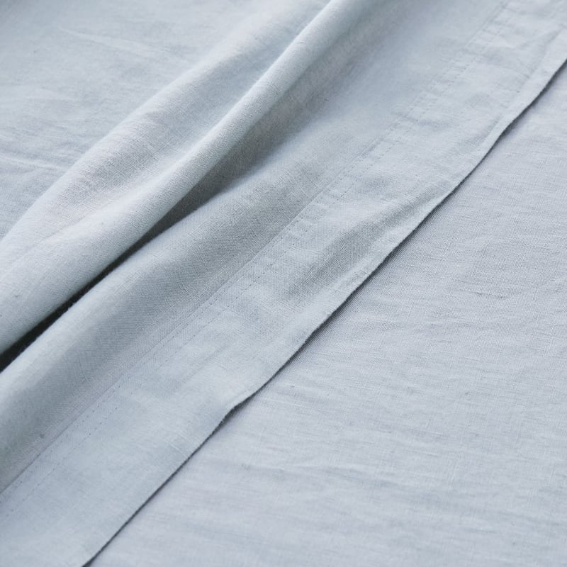 Vintage Washed Linen Dusty Blue Sheet Separates