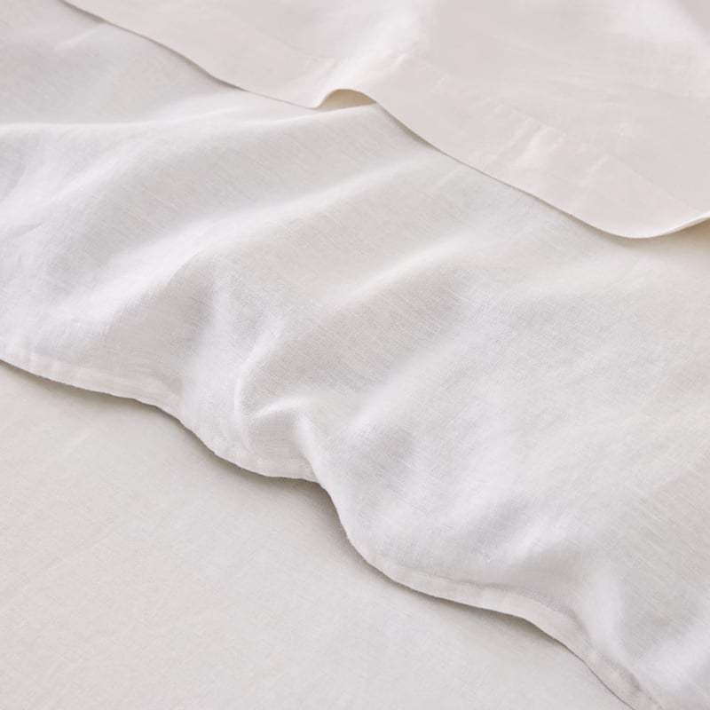 Vintage Washed Linen White Pillowcase