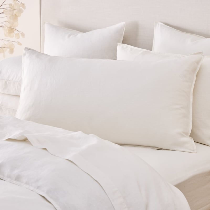 Vintage Washed Linen White Pillowcase