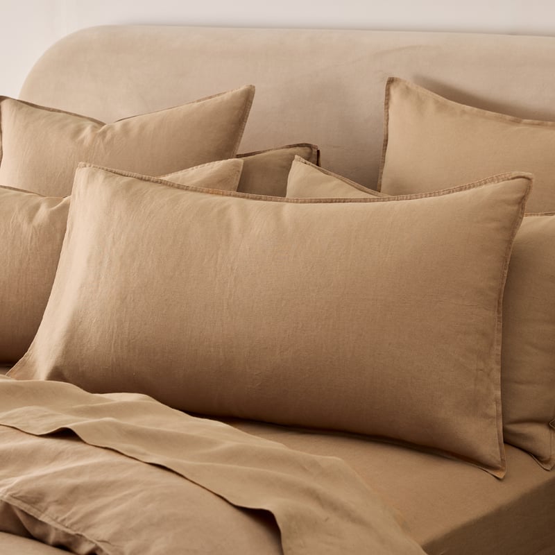 Vintage Washed Linen Hazelnut Quilt Cover Separates