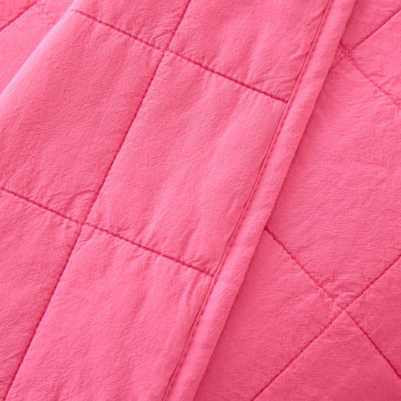 Stonewashed Cotton Hot Pink Quilted Pillowcases
