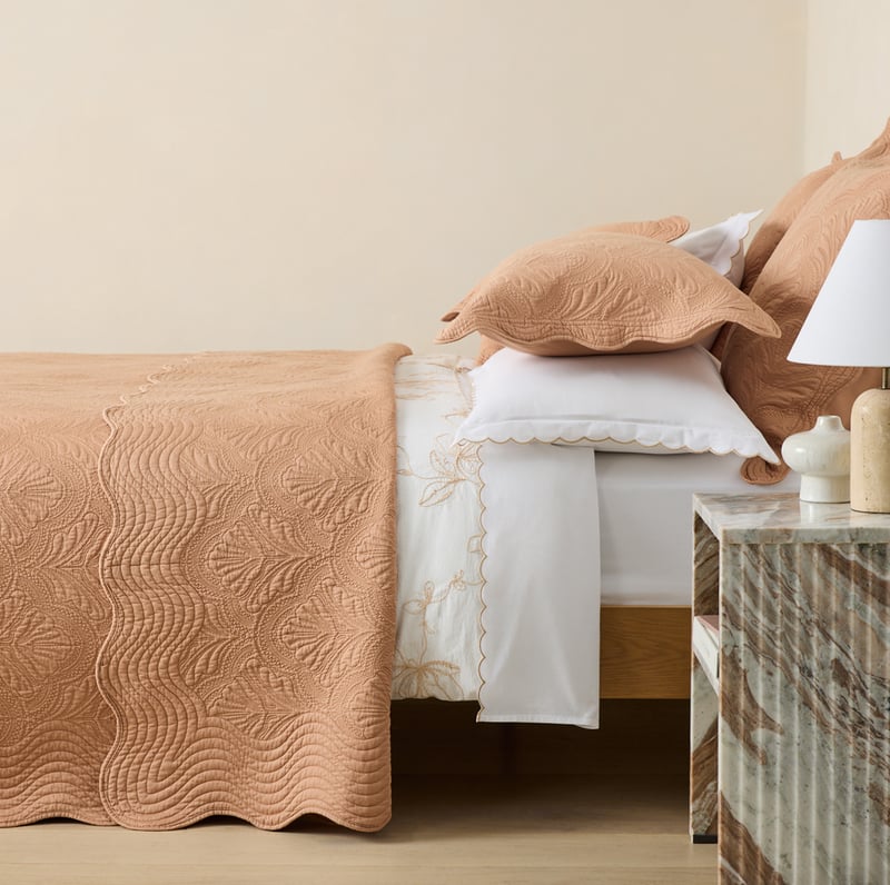 Elisa Terracotta Quilted Coverlet Separates 