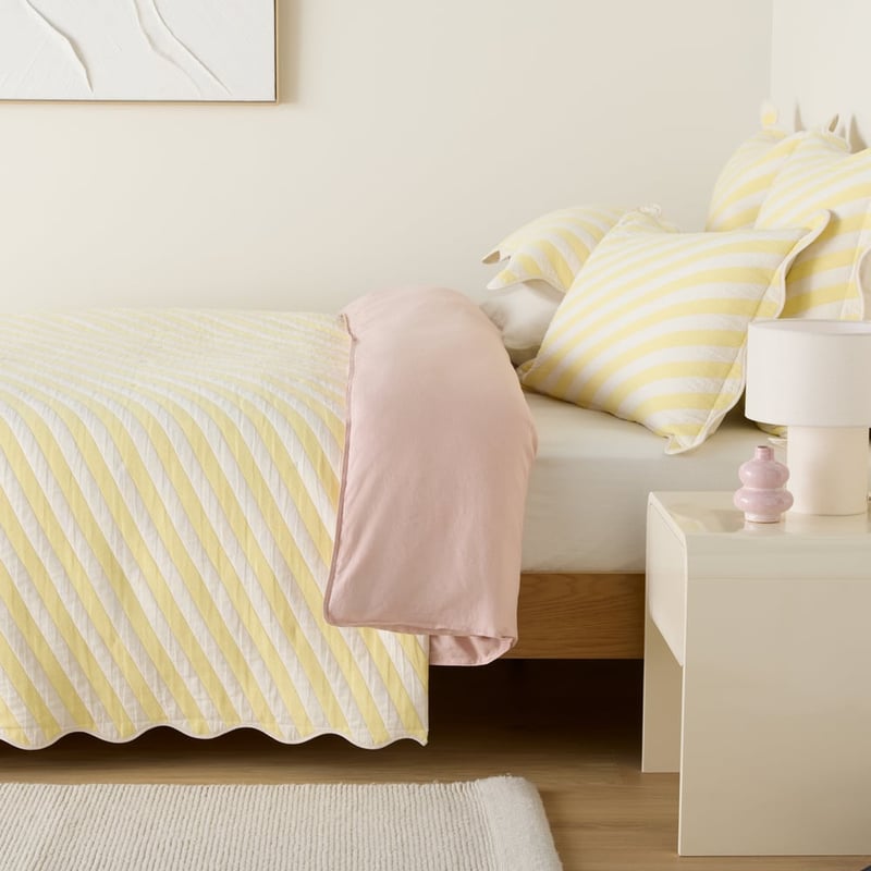 Summer Stripe Citrus Quilted Coverlet Separates