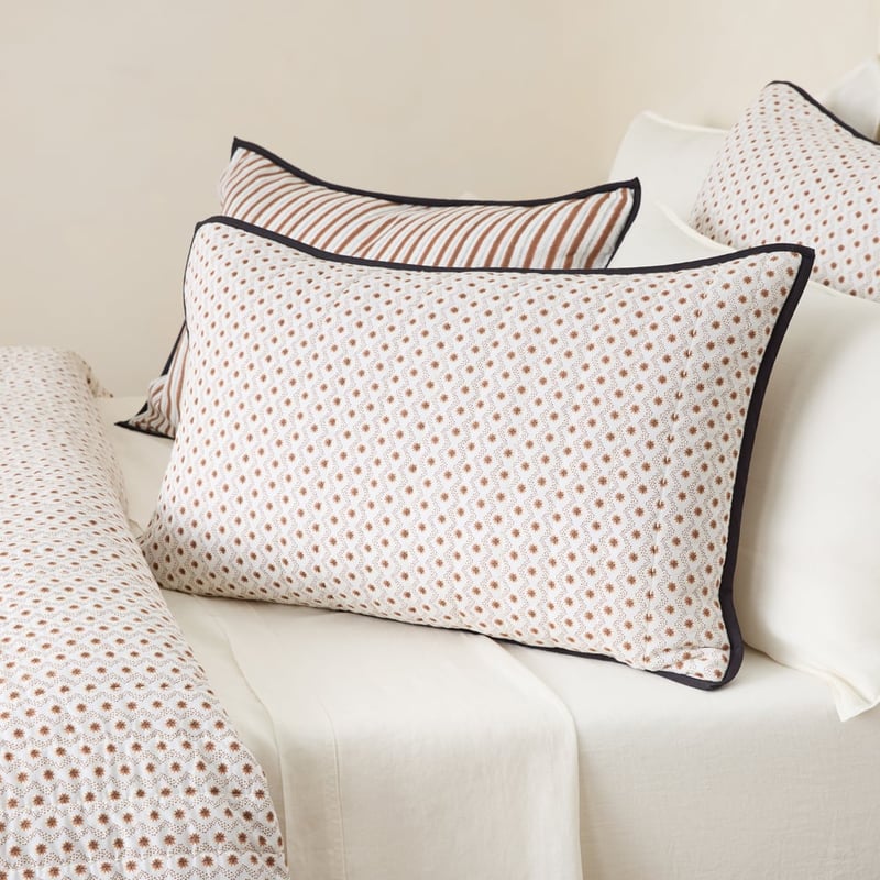 Delhi Brown Sugar & Black Quilted Coverlet