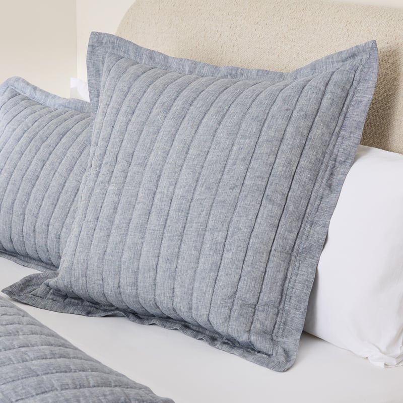 Vintage Washed Linen Baltic Quilted Coverlet Separates 