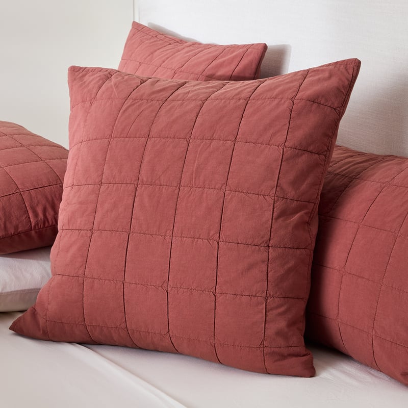 Stonewashed Cotton Redwood Quilted Coverlet Separates 