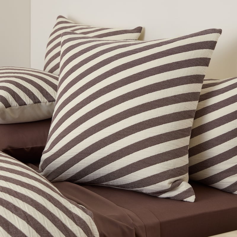 Diagonal Stripe Chocolate Jacquard Coverlet Set + Separates