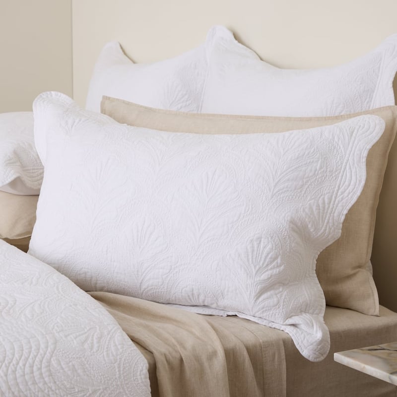 Elisa White Quilted Coverlet Set + Separates
