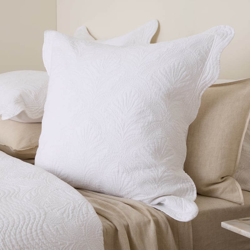 Elisa White Quilted Pillowcase