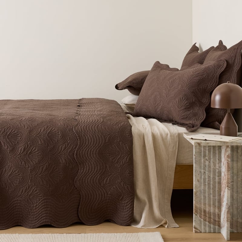Elisa Chocolate Quilted Coverlet Set + Separates 