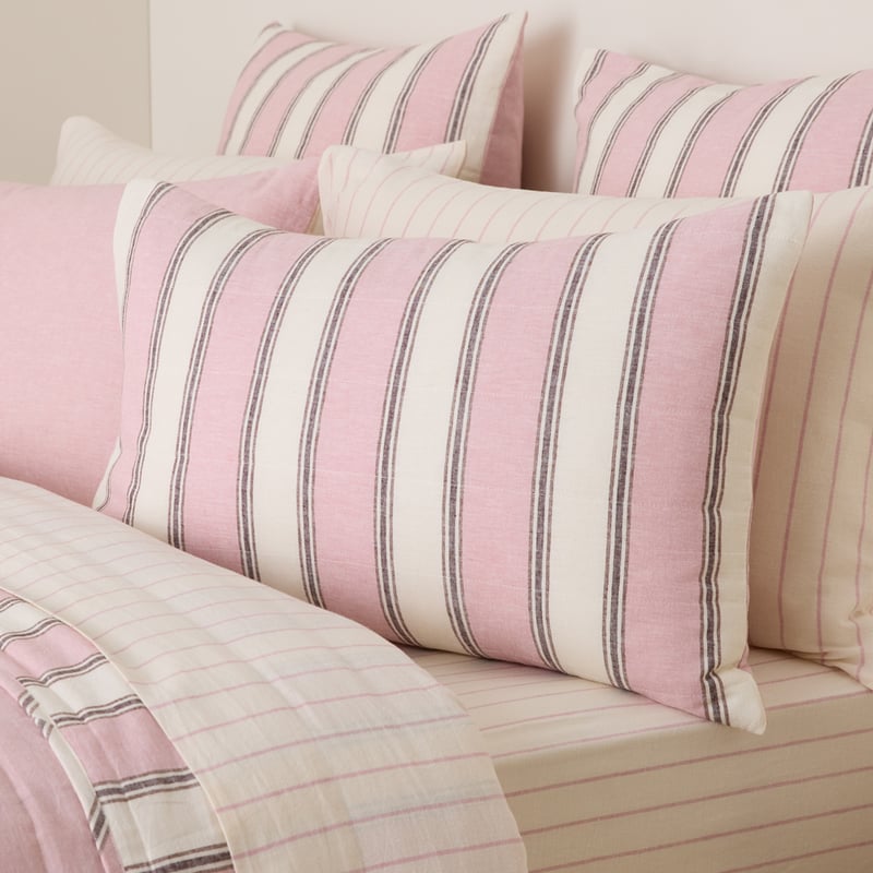 Remi Pink Stripe Linen Cotton Coverlet Set + Separates