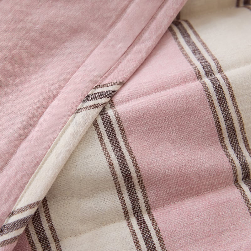 Remi Pink Stripe Linen Cotton Coverlet Set + Separates