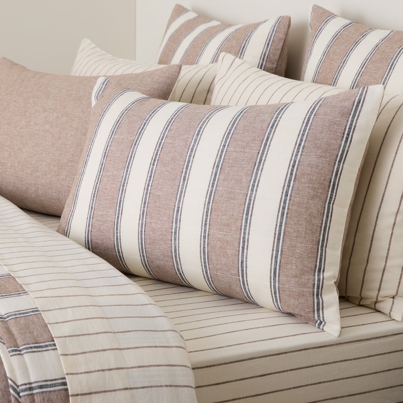 Remi Mocha Stripe Linen Cotton Coverlet Set + Separates