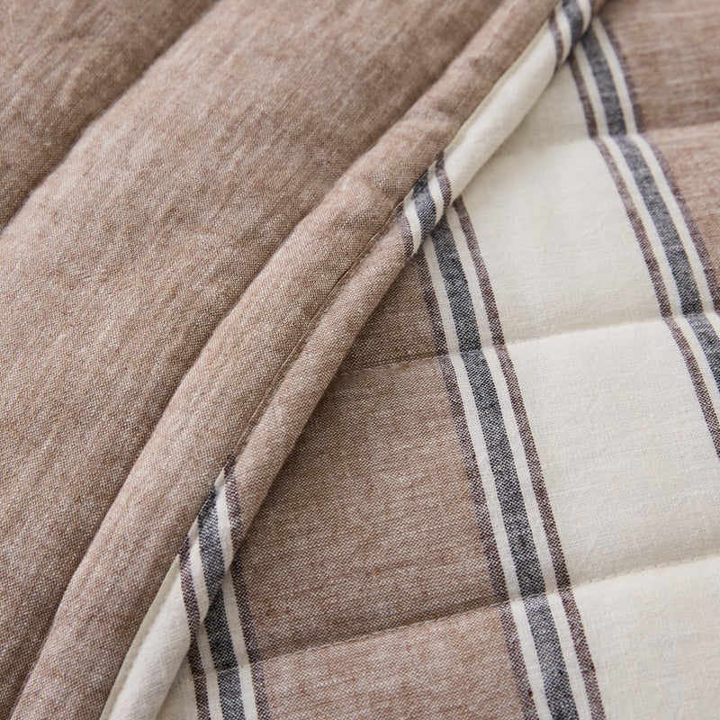 Remi Mocha Stripe Linen Cotton Coverlet Set + Separates
