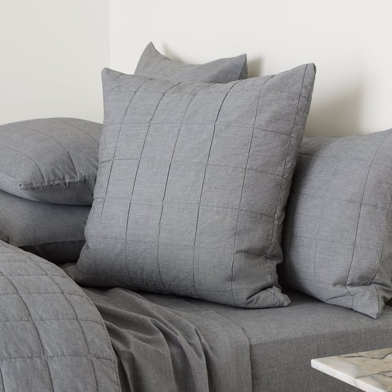 Stonewashed Cotton Salt & Pepper Quilted Coverlet Separates