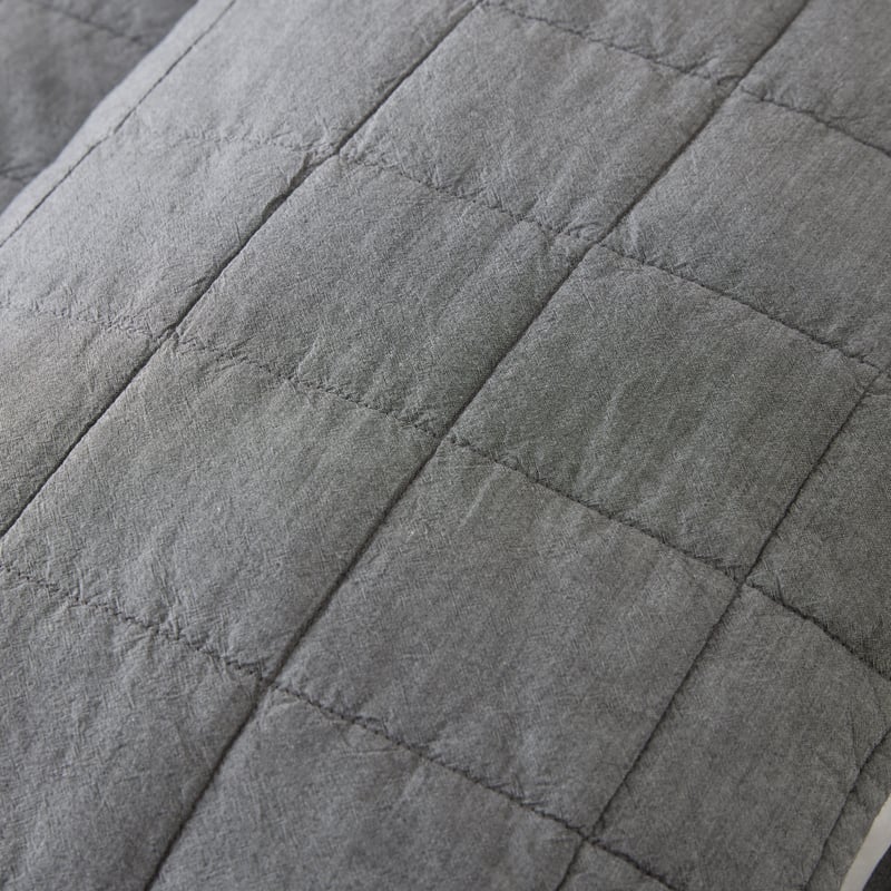 Stonewashed Cotton Salt & Pepper Quilted Coverlet Separates