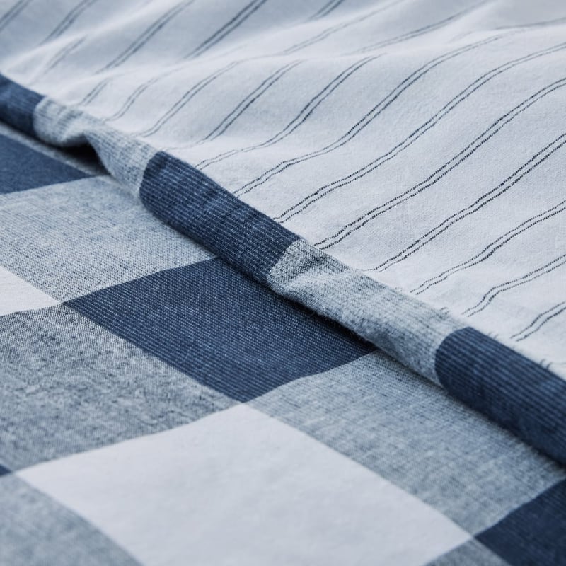 Linen Cotton Denim Check Pillowcases