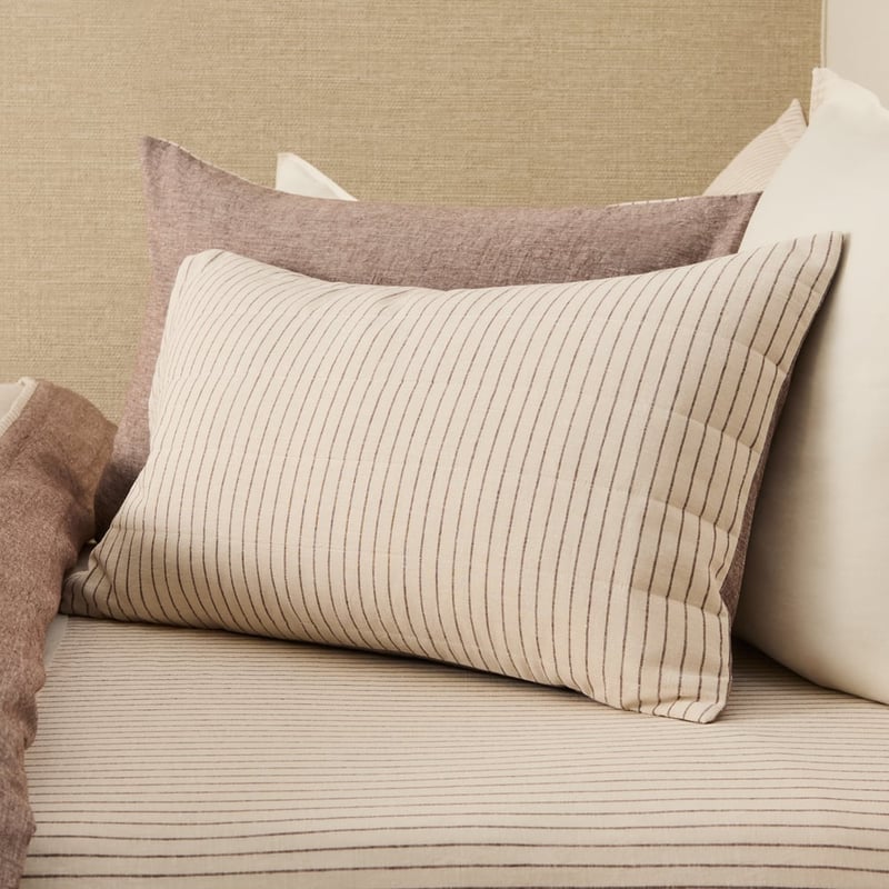 Linen Cotton Nutmeg Stripe Quilted Coverlet Separates