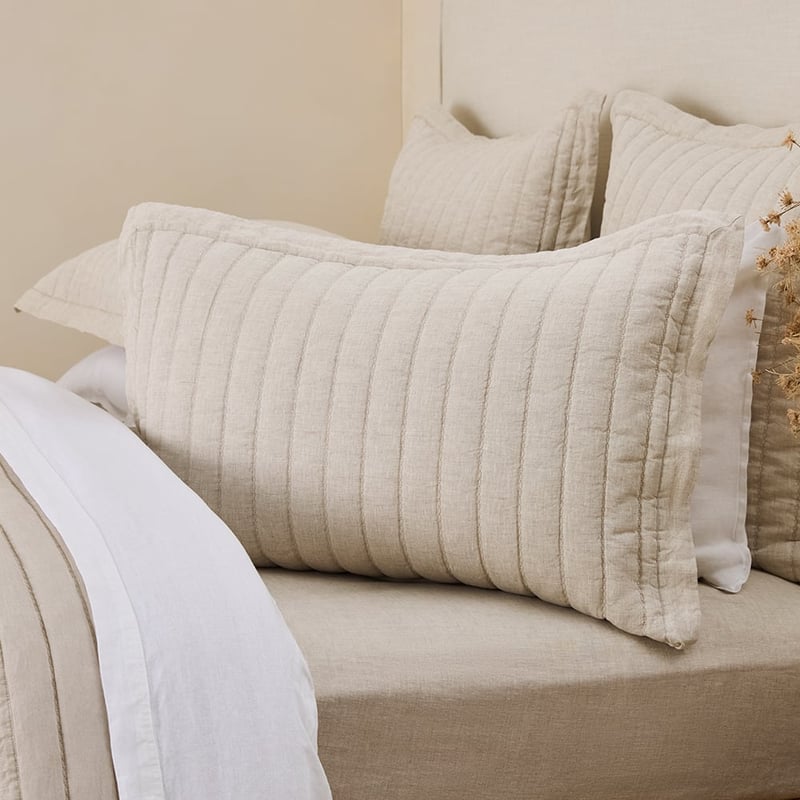 Vintage Washed Linen Linen Quilted Pillowcases