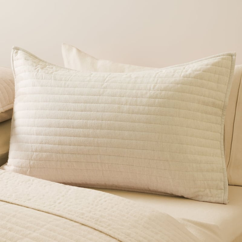 Melange Oat Flannel Coverlet Separates