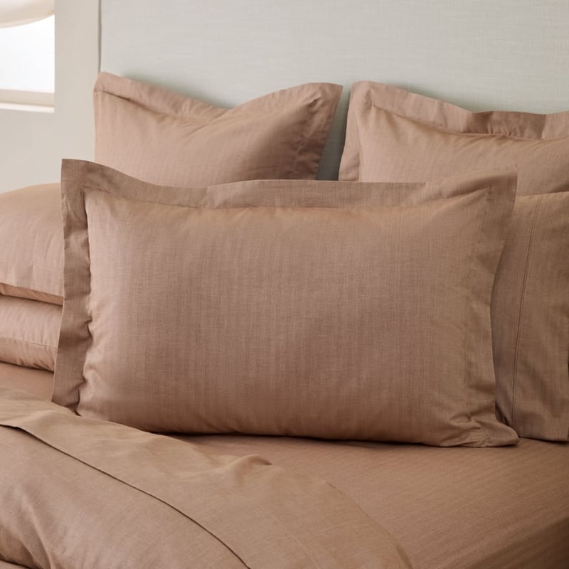 Brushed Cotton Chestnut Cashmere Herringbone Quilt Cover Set + Separates