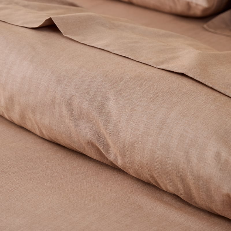 Brushed Cotton Chestnut Cashmere Herringbone Pillowcase