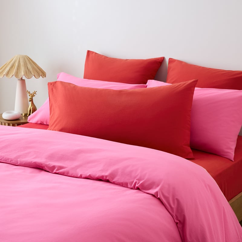 Stonewashed Cotton Salsa Pillowcases